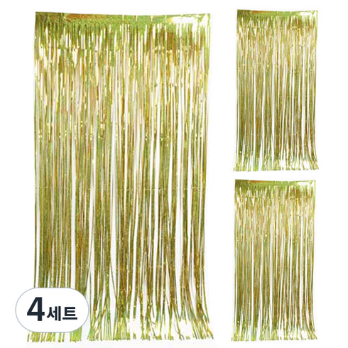 파티해 수술 은박 커튼 3p, 홀로그램골드, 4세트