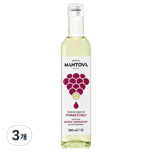 만토바 포도씨유, 3개, 500ml