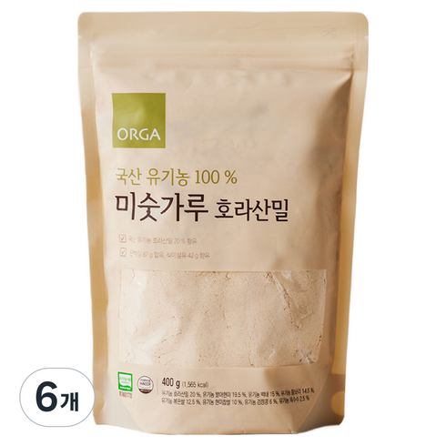 올가홀푸드 유기농 100% 호라산밀 미숫가루, 400g, 6개