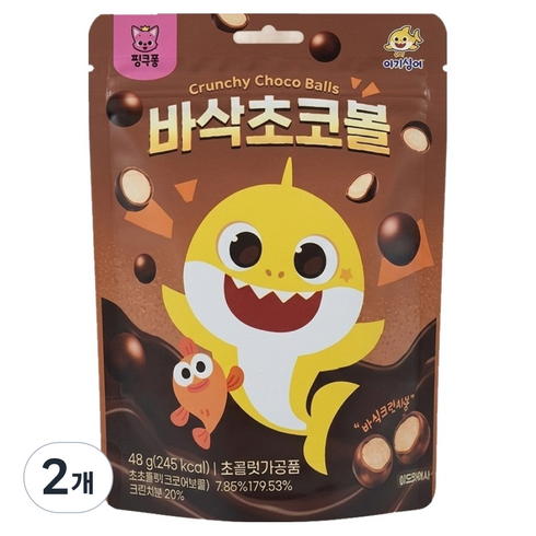 핑크퐁 아기상어 바삭초코볼, 2개, 48g, 초코맛