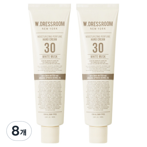 더블유드레스룸 퍼퓸 대용량 핸드크림 30 화이트머스크, 100ml, 8개