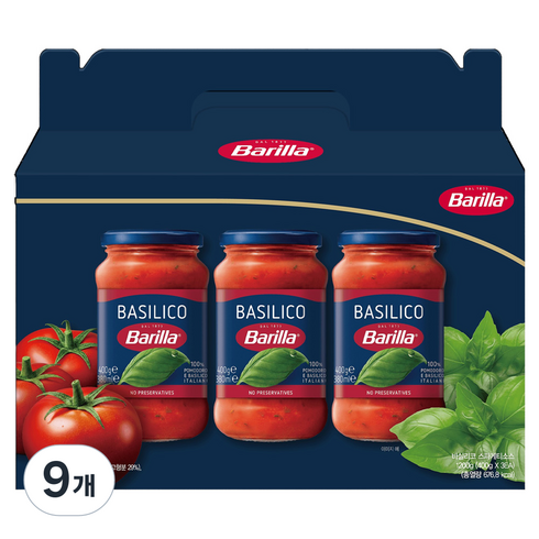 바릴라 바실리코 파스타소스, 400g, 9개