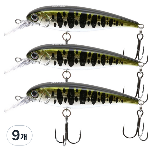 싸파 더블킬 쏘가리 미노우 저크 베이트, DKM 60SF P1001, 5.5g, 9개