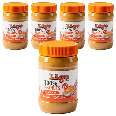 리고 100% 땅콩버터 크리미, 453g, 5개