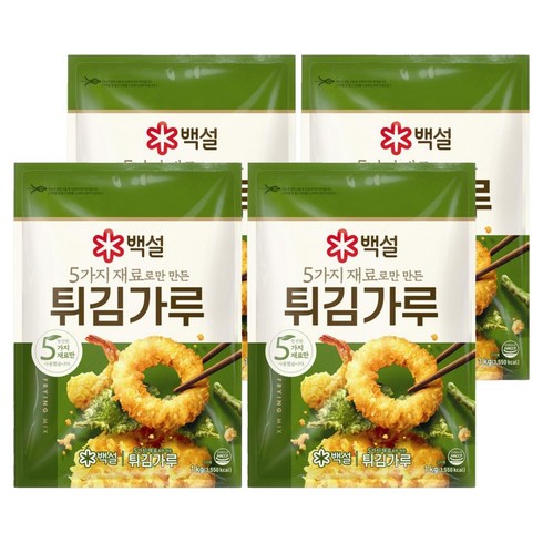 백설 5가지 재료로만 만든 튀김가루, 1kg, 4개