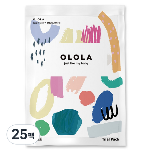 OLOLA 스킨핏 밴드형 체험팩 샘플 낮밤 아기기저귀, 중형(M), 50매