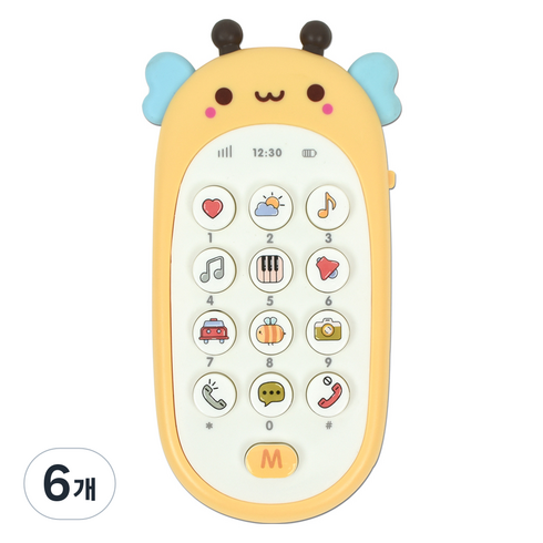 벨루키 멜로디 버튼식 휴대폰 아기전화기, 꿀벌, 6개