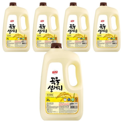 트리오 곡물설거지 우리현미 주방용 세척제, 3L, 5개