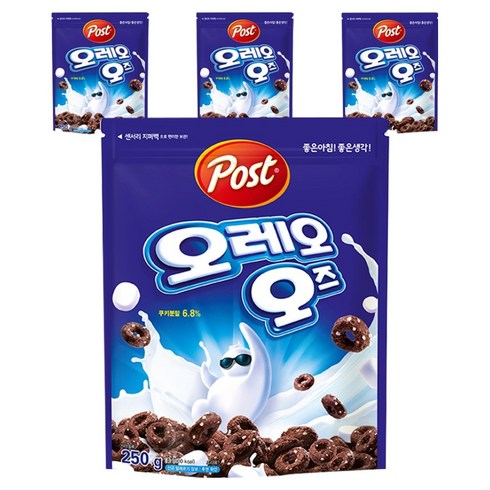 오레오오즈 시리얼, 250g, 4개