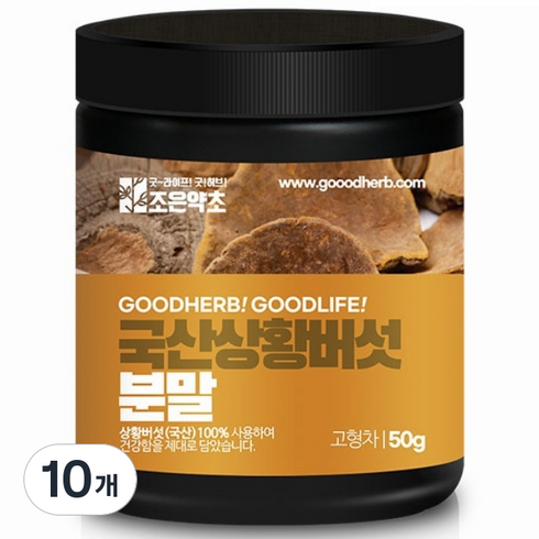 조은약초 국산 상황버섯 분말, 50g, 10개