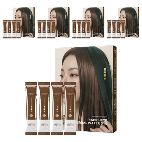제이숲 리아비책 한방 물염색제 4p, 내추럴 브라운, 5개