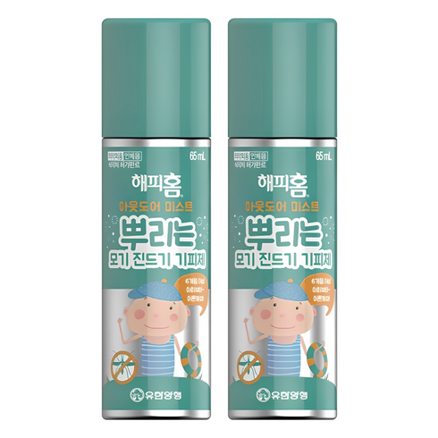 해피홈 모기 진드기 기피제 아웃도어 미스트, 65ml, 2개