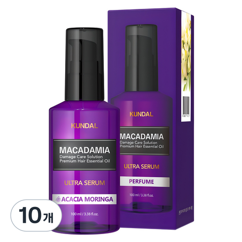 쿤달 마카다미아 울트라 헤어 세럼 아카시아 모링가향, 100ml, 10개