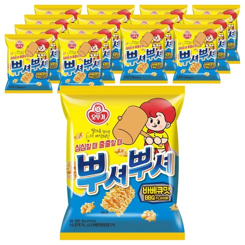 오뚜기 뿌셔뿌셔 바베큐맛, 90g, 15개
