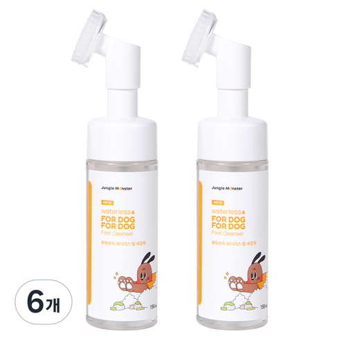 정글몬스터 반려동물 뽀독뽀독 워터리스 발 세정제, 150ml, 1개입, 6개