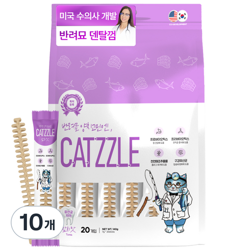 닥터페트라 캣즐 껌, 참치맛, 140g, 10개