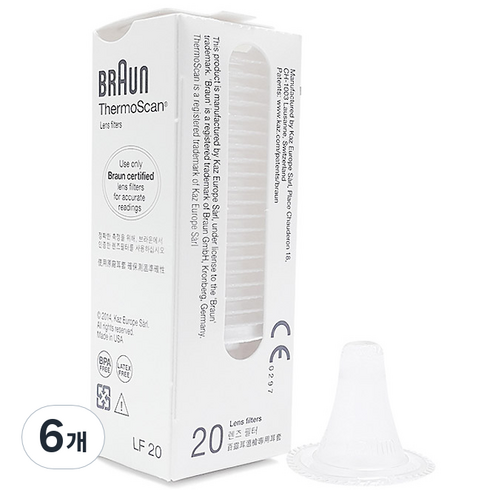 BRAUN 귀 체온계 렌즈필터 LF-20 20p, 6개