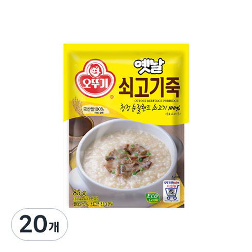 오뚜기 옛날 쇠고기죽, 85g, 20개