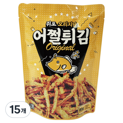 어쩔튀김 후라이드 쥐포 튀김 오리지날, 15개, 80g