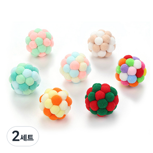 딩동펫 고양이 오로라 냥이볼 7p세트 대형, 혼합색상, 2세트