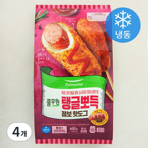풀무원 탱글뽀득 점보 핫도그 (냉동), 100g, 4개입, 4개