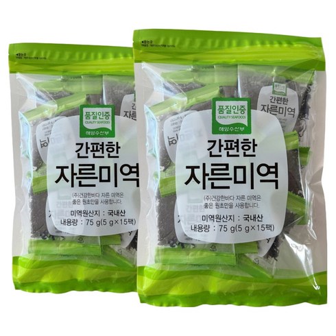 청해거상 간편한 자른미역 15p, 2개, 75g