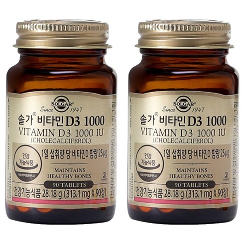 솔가 비타민 D3 1000, 90정, 2개
