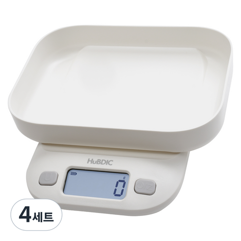 휴비딕 가정용 디지털 주방저울 1kg + 전용 트레이 세트, 4세트, HUS-200K
