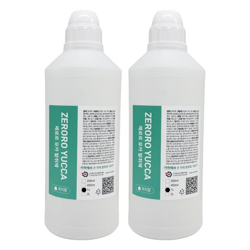 제로로 유카 액체형 탈취제 피치향, 2개, 1L