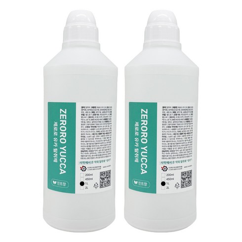 제로로 유카 액체형 탈취제 민트향, 2개, 1L