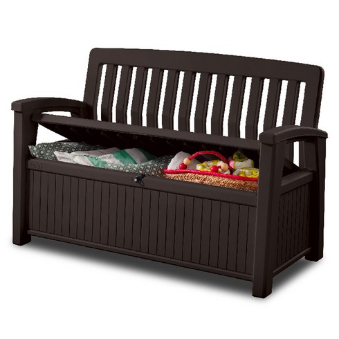 케터 야외 파티오 벤치 60G 133 x 61 x 89 cm 방문설치, 브라운