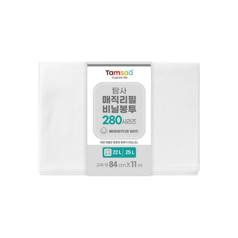 탐사 280시리즈 호환 베이비파우더향 매직리필비닐봉투 화이트, 10개, 27L