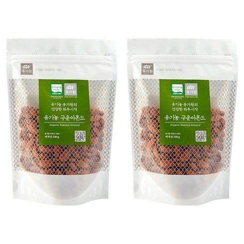 유가원 유기농 구운 아몬드, 340g, 2개