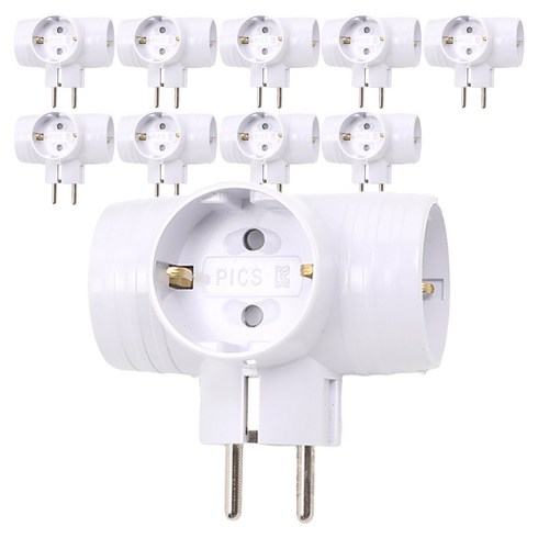 에코파워탭 국내 제조 T자 멀티탭 3구 EPM-403T, 8.5cm, 10개