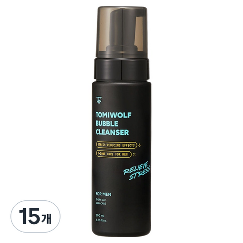 토미울프 5.5pH 약산성 버블 쿨링 남성청결제, 200ml, 15개