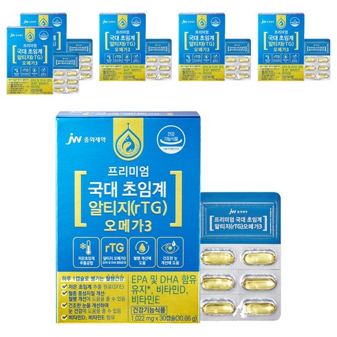 JW중외제약 프리미엄 국대 초임계 알티지(rTG) 오메가3, 30정, 6박스