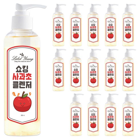 라벨영 쇼킹사과초 클렌저, 15개, 200ml