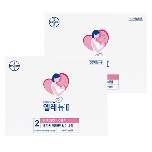 엘레뉴 2 임산부 비타민, 120정, 2개
