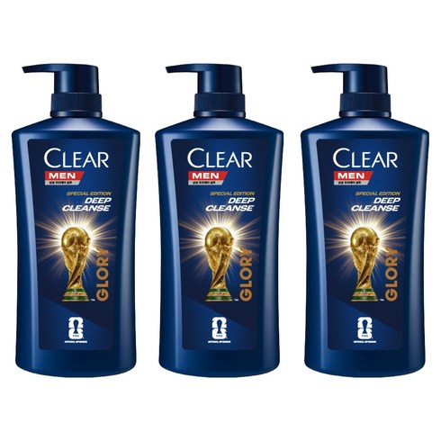 클리어 맨 딥 클린 샴푸 FIFA 월드컵 26 리미티드 패키지 에디션, 650ml, 3개