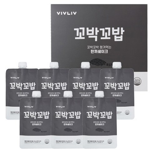 비브리브 꼬박꼬밥 흑임자블랙 챙겨먹는 한끼쉐이크 다이어트 식품, 7개, 40g