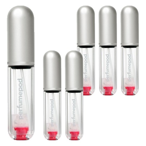 트라발로 퍼퓸팟 퓨어 펌핑식 충전 휴대용 향수공병 5ml, 실버, 6개