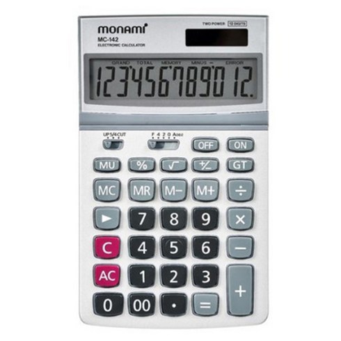 모나미 계산기 MC-142, 회색, 1개