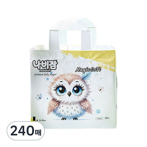 나비잠 매직소프트 팬티형 기저귀 아동공용, 대형(L), 240매