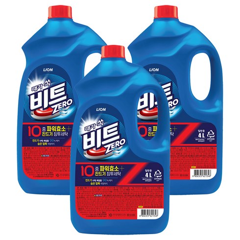 비트 제로 액상세제 본품, 4L, 1개입, 3개