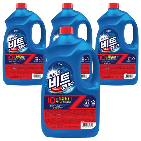 비트 제로 액상세제 본품, 4L, 1개입, 4개