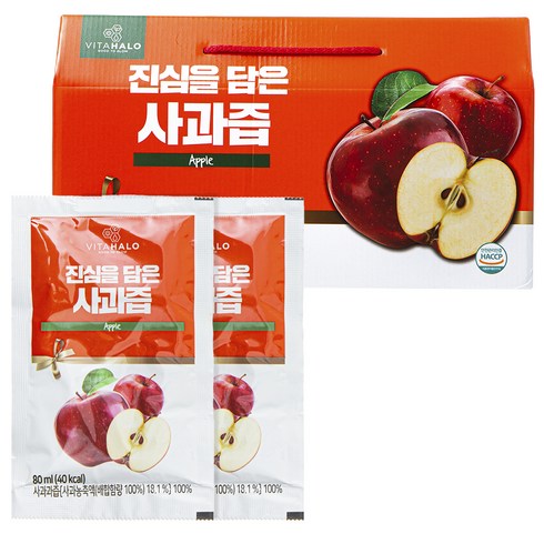비타할로 진심을 담은 사과즙, 80ml, 30개