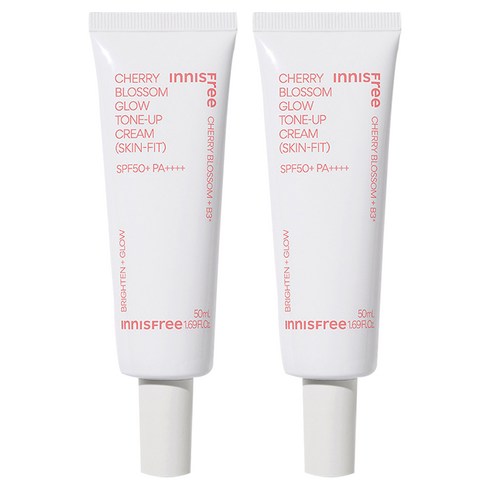 [비건뷰티] 이니스프리 New 왕벚꽃글로우스킨핏톤업크림 SPF50+ PA++++, 핑크, 50ml, 2개