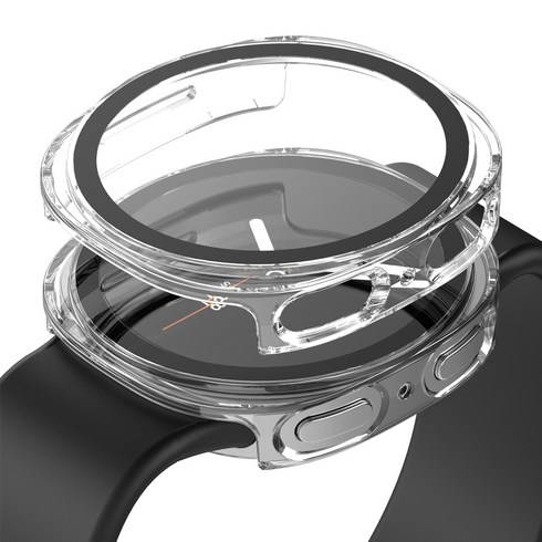 누아트 변색없는 풀커버 하드케이스, 투명, 2개