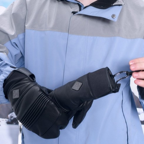 루디스 포쉬 스키 스노보드 가죽 장갑 LUP01MG04, BLACK, 1개