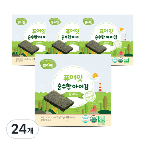 퓨어잇 순수한 아이김 김, 15g, 24개